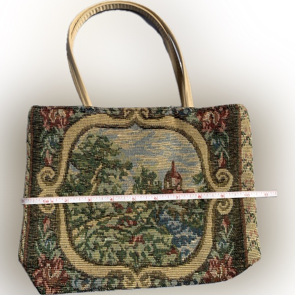 Small Tapestry Bag, in bag. (Took out for photo shoot) tan beige | Never used - Picture 5 of 11